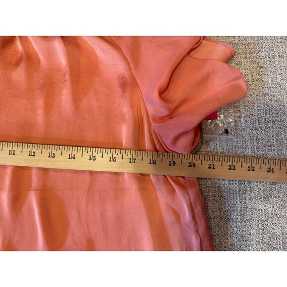 Vince Camuto Coral Peach Flutter Ruffle Sleeve Sleeveless Top Blouse Sz. L - Picture 2 of 12